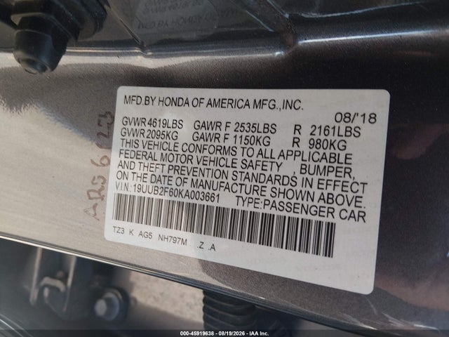 Продаж на аукціоні авто 2019 Acura Tlx Tech   A-spec Pkgs, vin: 19UUB2F60KA003661, номер лоту: 45919638