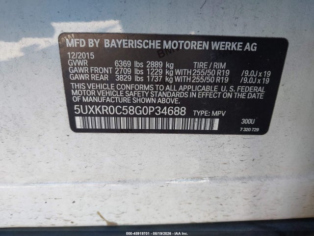 5UXKR0C58G0P34688 BMW X5 Xdrive35i