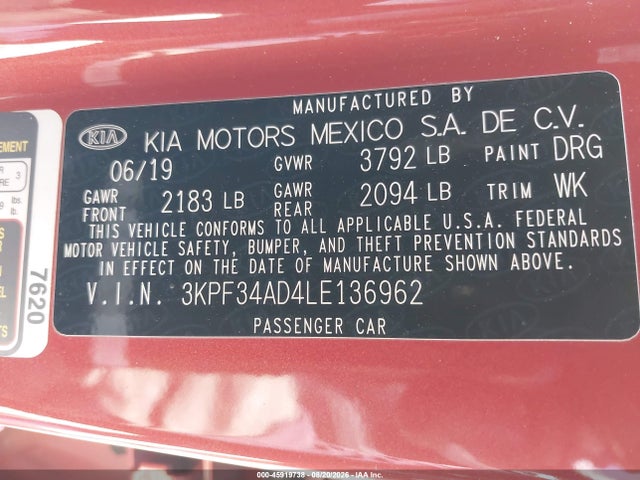KIA Forte Gt-line 2020 3KPF34AD4LE136962 Image 9