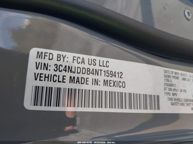 Aukcja sprzedaży 2022 Jeep Compass Trailhawk 4x4, vin: 3C4NJDDB4NT159412, numer aukcji: 45919790
