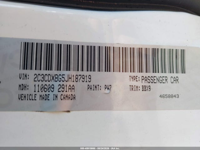 Продаж на аукціоні авто 2018 Dodge Charger Sxt Rwd, vin: 2C3CDXBG5JH187919, номер лоту: 45919868