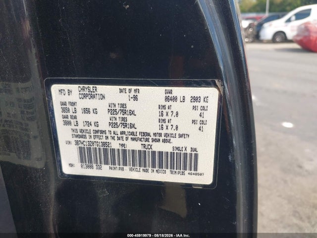 45919979 :رقم المزاد ، 3B7HC13Z0TG138521 vin ، 1996 Dodge Ram 1500 مزاد بيع