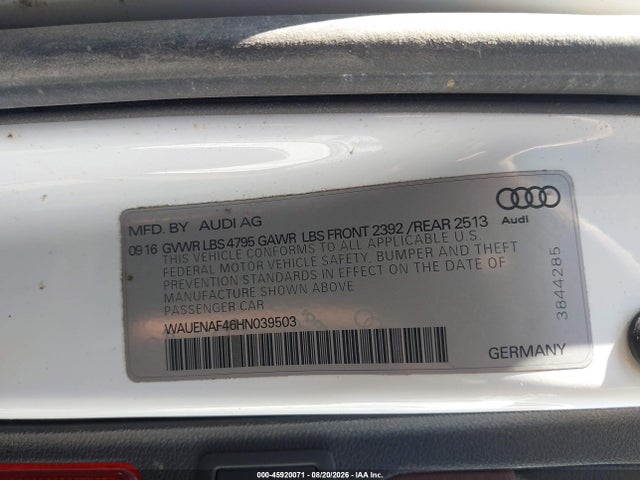 WAUENAF46HN039503 Audi A4 Premium Plus
