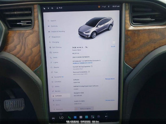 Aukcja sprzedaży 2019 Tesla Model X 100d/75d/long Range, vin: 5YJXCBE27KF185972, numer aukcji: 45920245