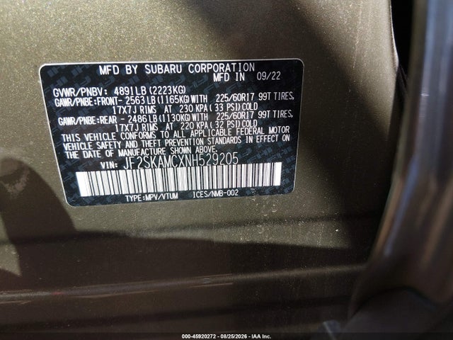 JF2SKAMCXNH529205 Subaru Forester Wilderness