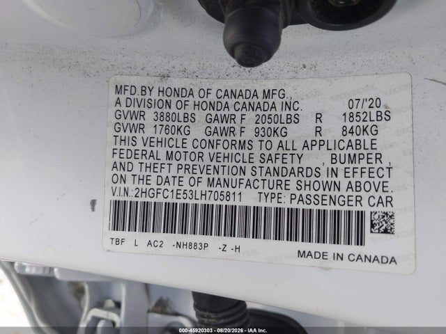 2HGFC1E53LH705811 Honda CIVIC SI SEDAN