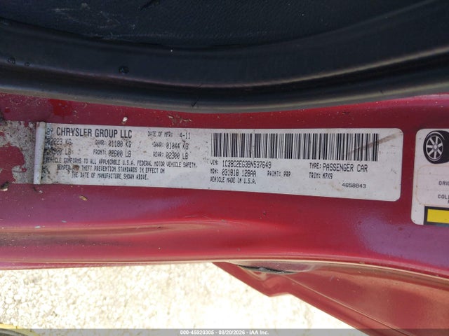 45920305 :رقم المزاد ، 1C3BC2EG3BN537649 vin ، 2011 Chrysler 200 Touring مزاد بيع