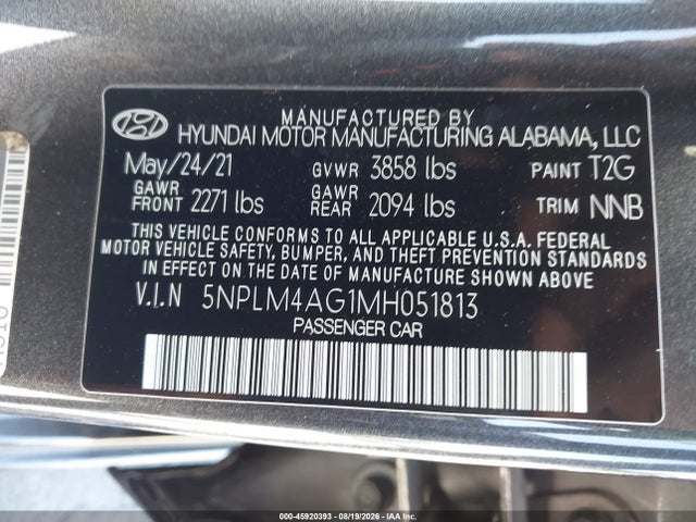 Hyundai ELANTRA SEL 2021 5NPLM4AG1MH051813 Image 9