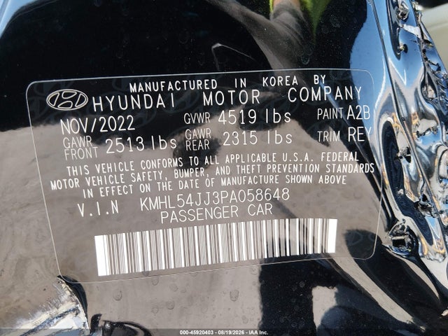 Продажа на аукционе авто 2023 Hyundai Sonata Hybrid Limited, vin: KMHL54JJ3PA058648, номер лота: 45920403