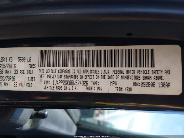Продаж на аукціоні авто 2011 Jeep Liberty Sport, vin: 1J4PP2GK8BW524326, номер лоту: 45920441
