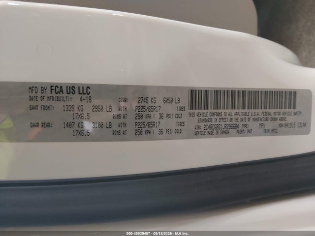 Dodge Grand Caravan Se 2018 2C4RDGBG1JR296684 Image 9