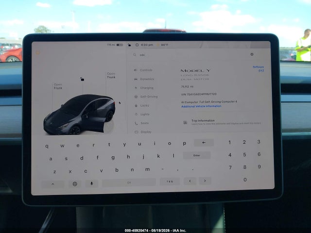 7SAYGAEE4PF827720 Tesla Model Y Awd/long Range Dual Motor All-wheel Drive