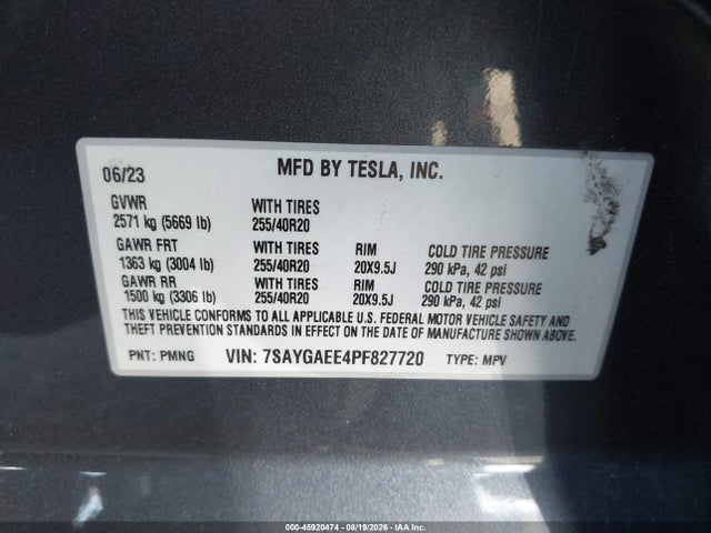 7SAYGAEE4PF827720 Tesla Model Y Awd/long Range Dual Motor All-wheel Drive