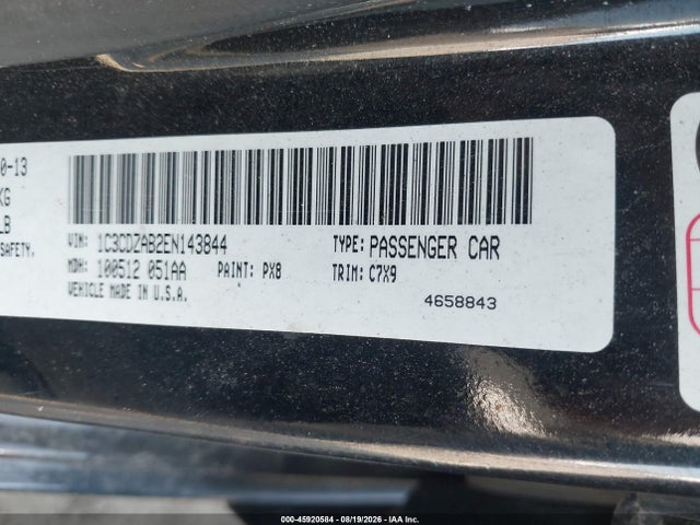 Продажа на аукционе авто 2014 Dodge Avenger Se, vin: 1C3CDZAB2EN143844, номер лота: 45920584