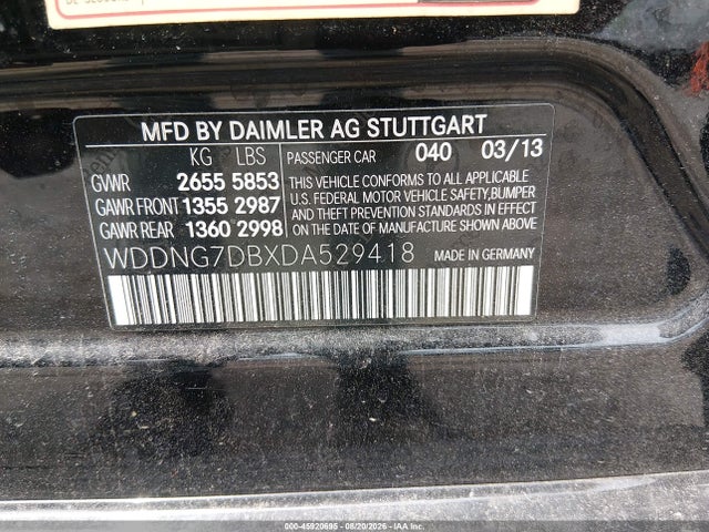 Продажа на аукционе авто 2013 Mercedes-benz S 550, vin: WDDNG7DBXDA529418, номер лота: 45920695