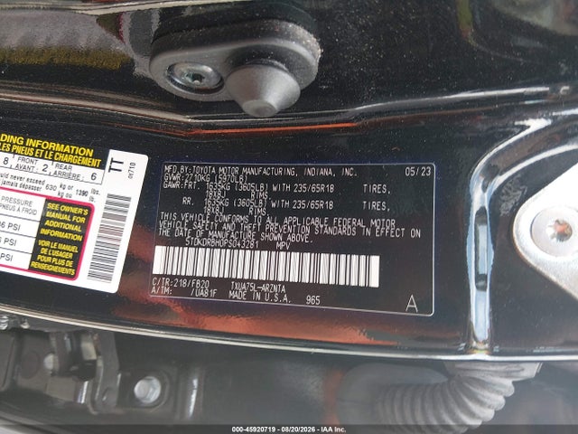 Продаж на аукціоні авто 2023 Toyota Highlander Le, vin: 5TDKDRBH0PS043281, номер лоту: 45920719