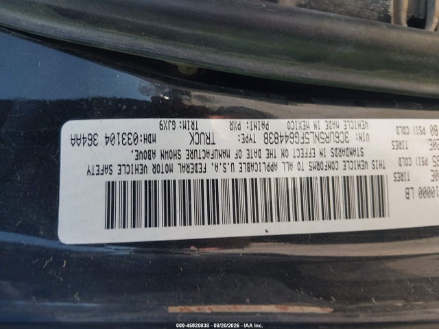 45920838 :رقم المزاد ، 3C6UR5NL5FG644838 vin ، 2015 Ram 2500 Laramie مزاد بيع