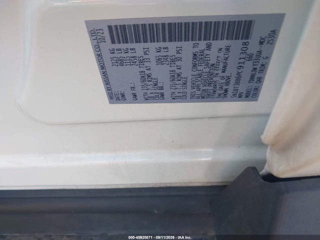 Продажа на аукционе авто 2023 Nissan Rogue Sv Intelligent Awd, vin: 5N1BT3BB6PC911308, номер лота: 45920871