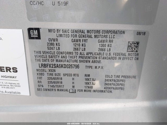 Buick Envision Awd Essence 2019 LRBFX2SA6KD026796 Image 9