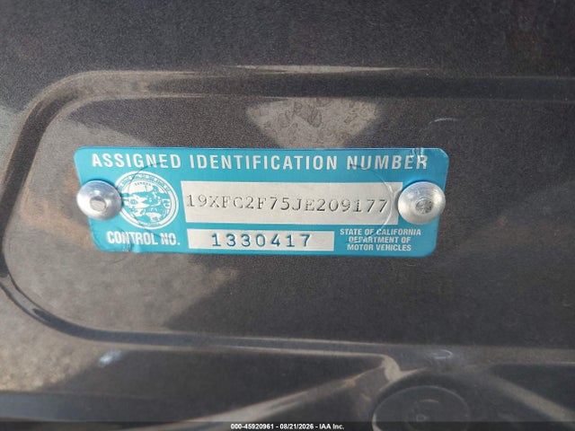 Honda CIVIC EX 2018 19XFC2F75JE209177 Image 9