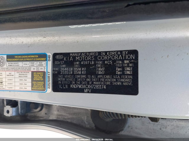 KIA Sportage Lx 2017 KNDPM3ACXH7281174 Image 9