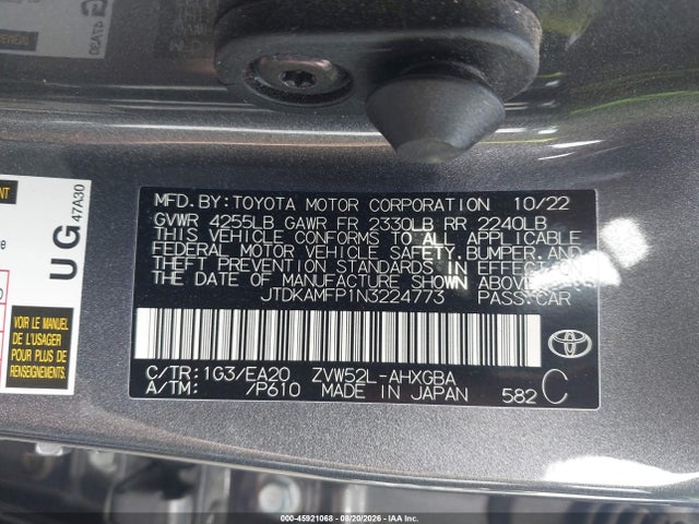 JTDKAMFP1N3224773 Toyota Prius Prime Xle