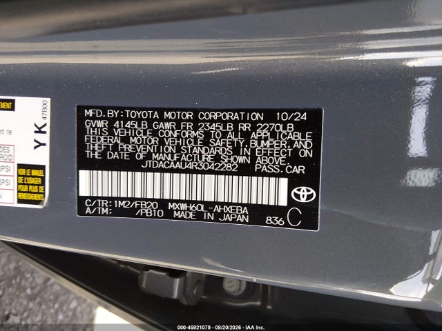 Toyota Prius Le 2024 JTDACAAU4R3042282 Image 9
