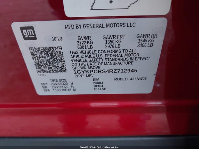 Продажа на аукционе авто 2024 Cadillac Xt6 Fwd Premium Luxury, vin: 1GYKPCRS4RZ712945, номер лота: 45921094