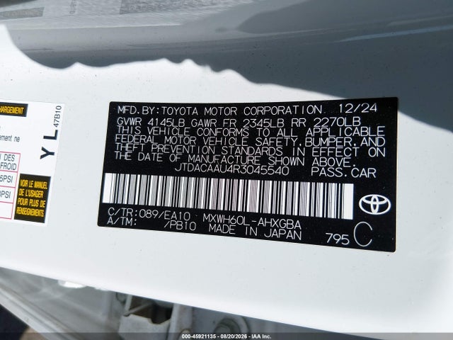Toyota PRIUS XLE 2024 JTDACAAU4R3045540 Image 9