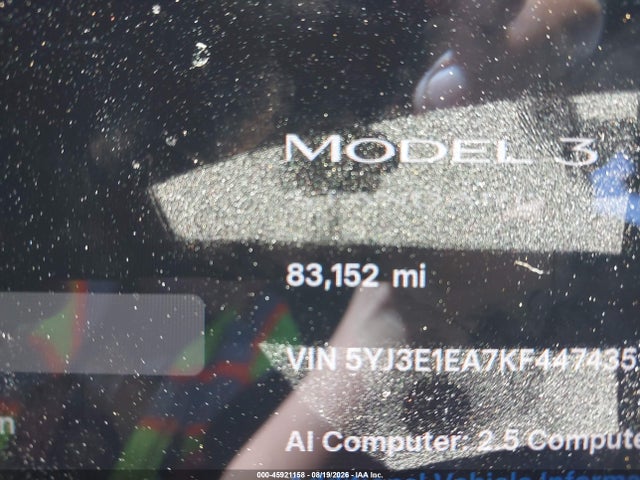 Продаж на аукціоні авто 2019 Tesla Model 3 Long Range/mid Range/standard Range/standard Range Plus, vin: 5YJ3E1EA7KF447435, номер лоту: 45921158