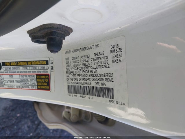 Honda CR-V LX 2016 5J6RM4H33GL066319 Image 9