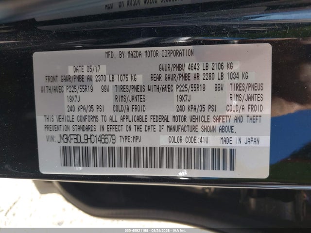 Aukcja sprzedaży 2017 Mazda Cx-5 Grand Touring, vin: JM3KFBDL9H0146679, numer aukcji: 45921185