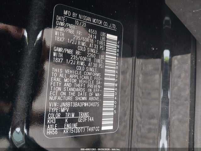 Продажа на аукционе авто 2023 Nissan Rogue Sv Fwd, vin: JN8BT3BA3PW434075, номер лота: 45921263