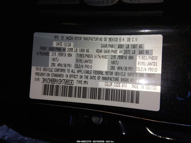 Продаж на аукціоні авто 2025 Mazda Cx-30 2.5 S Select Sport, vin: 3MVDMBBMXSM796630, номер лоту: 45921279