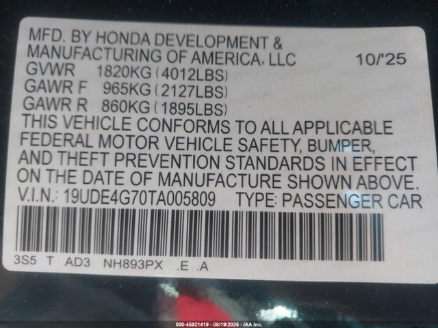 Acura Integra Fwd A-spec With Technology 2026 19UDE4G70TA005809 Image 9