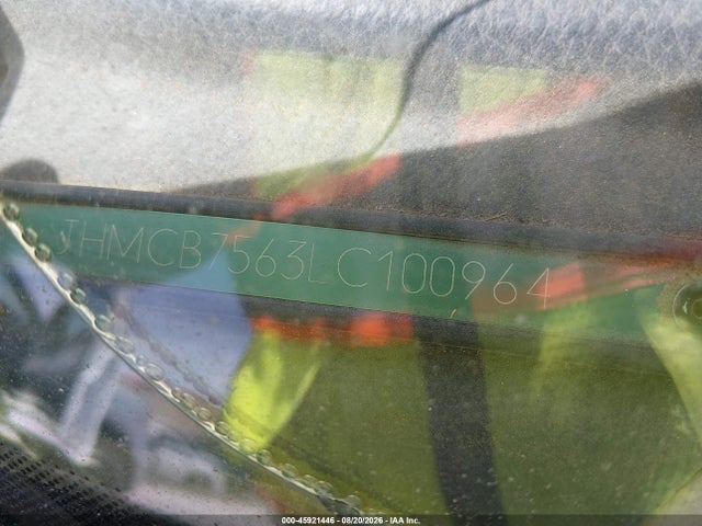 45921446 :رقم المزاد ، JHMCB7563LC100964 vin ، 1990 Honda Accord Ex/ex-r مزاد بيع