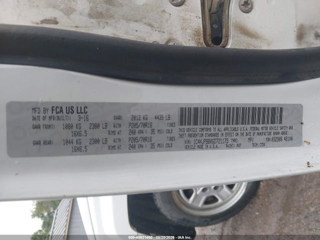 45921450 :رقم المزاد ، 1C4NJPBB0GD721173 vin ، 2016 Jeep Patriot Sport مزاد بيع
