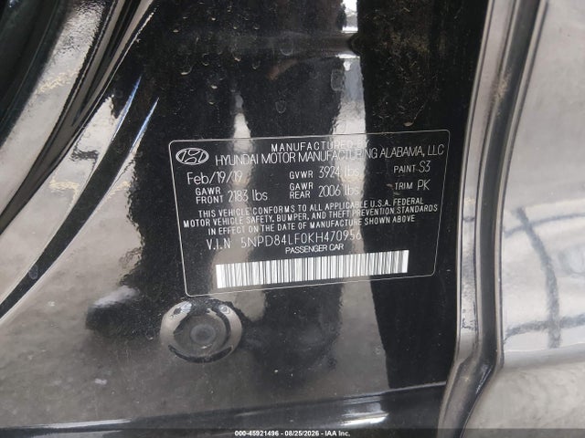 Продажа на аукционе авто 2019 Hyundai Elantra Sel, vin: 5NPD84LF0KH470956, номер лота: 45921496