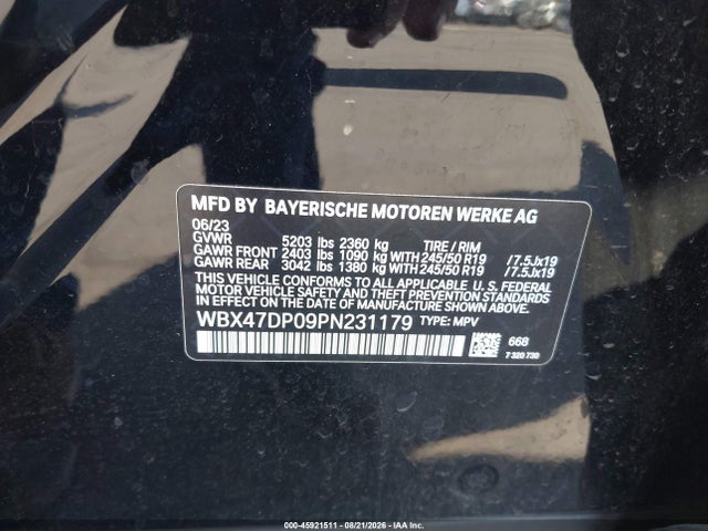 Aukcja sprzedaży 2023 Bmw X3 Sdrive30i, vin: WBX47DP09PN231179, numer aukcji: 45921511