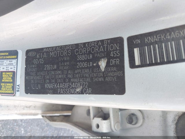 Aukcja sprzedaży 2015 Kia Forte Lx, vin: KNAFK4A6XF5408772, numer aukcji: 45921628
