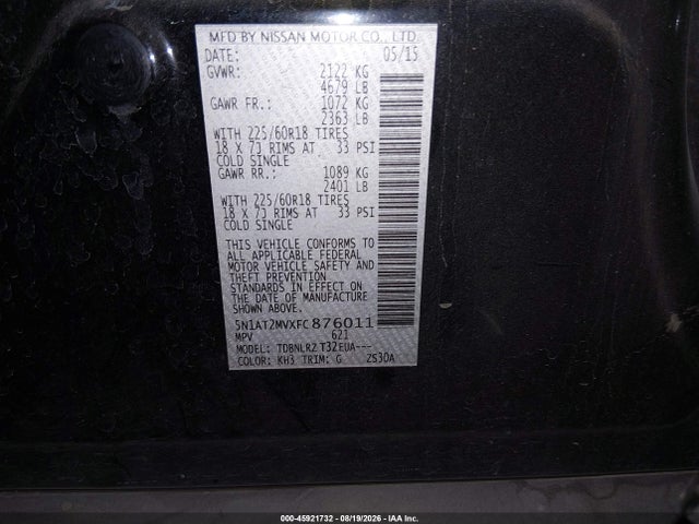 5N1AT2MVXFC876011 Nissan Rogue Sl