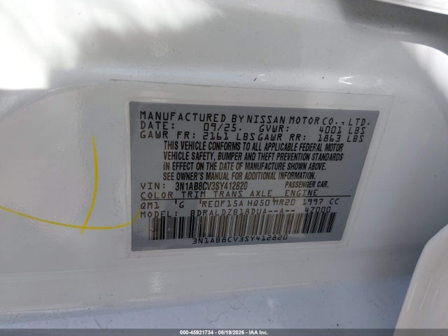 Nissan SENTRA SV 2025 3N1AB8CV3SY412820 Image 9