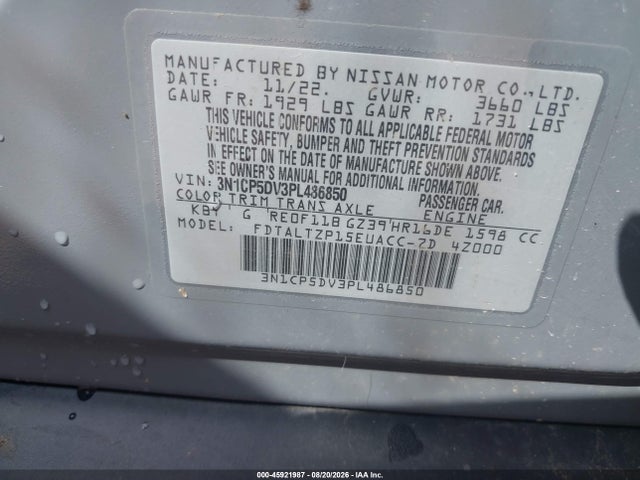 Продажа на аукционе авто 2023 Nissan Kicks Sr Xtronic Cvt, vin: 3N1CP5DV3PL486850, номер лота: 45921987