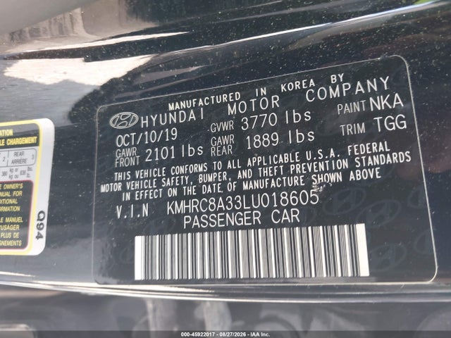Продаж на аукціоні авто 2020 Hyundai Venue Sel, vin: KMHRC8A33LU018605, номер лоту: 45922017