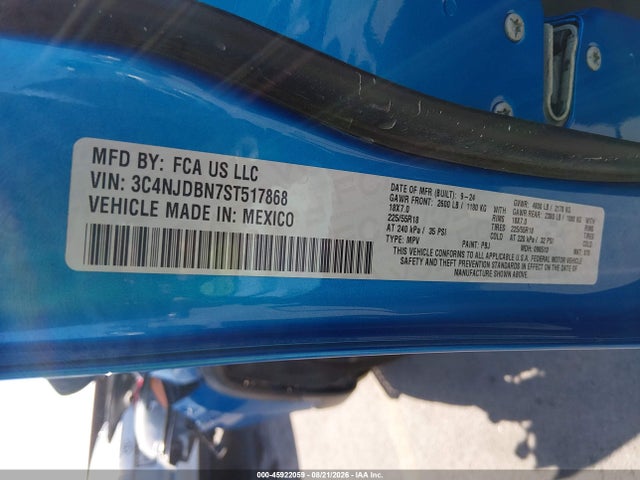 Aukcja sprzedaży 2025 Jeep Compass Latitude 4x4, vin: 3C4NJDBN7ST517868, numer aukcji: 45922059