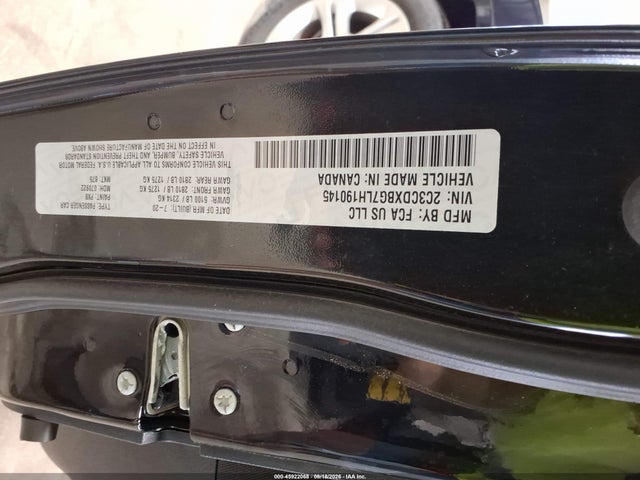 45922068 :رقم المزاد ، 2C3CDXBG7LH190145 vin ، 2020 Dodge Charger Sxt Rwd مزاد بيع