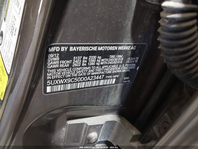 Продажа на аукционе авто 2013 Bmw X3 Xdrive28i, vin: 5UXWX9C50D0A23447, номер лота: 45922234