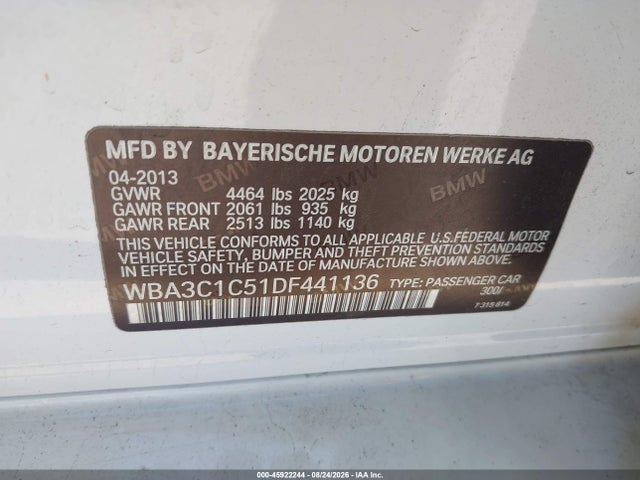 Продажа на аукционе авто 2013 Bmw 328i, vin: WBA3C1C51DF441136, номер лота: 45922244