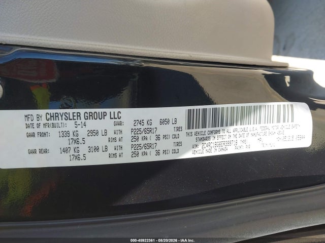 Продажа на аукционе авто 2014 Chrysler Town & Country Touring, vin: 2C4RC1BG6ER399718, номер лота: 45922361