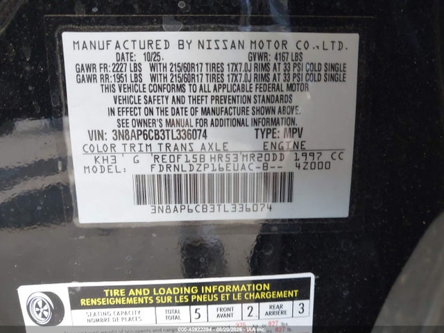 Nissan KICKS SV 2026 3N8AP6CB3TL336074 Image 9